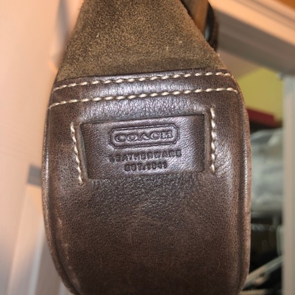 Coach Brown Suede & Leather Handbag - Picture 2 of 5